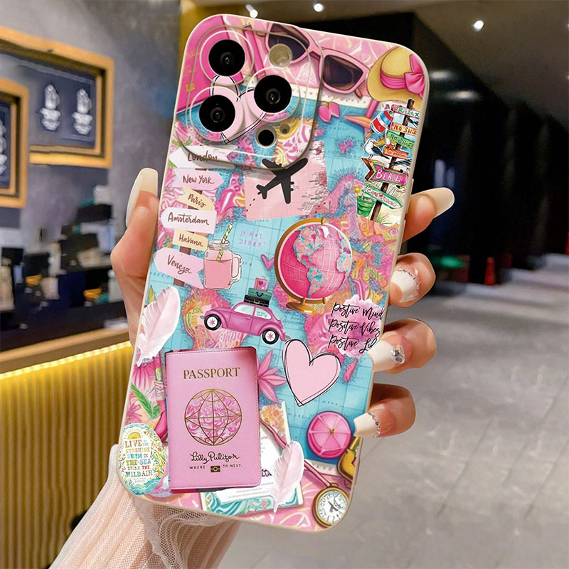 Phone Cases Drop Proof - Avião de viagem impresso fosco anti-queda