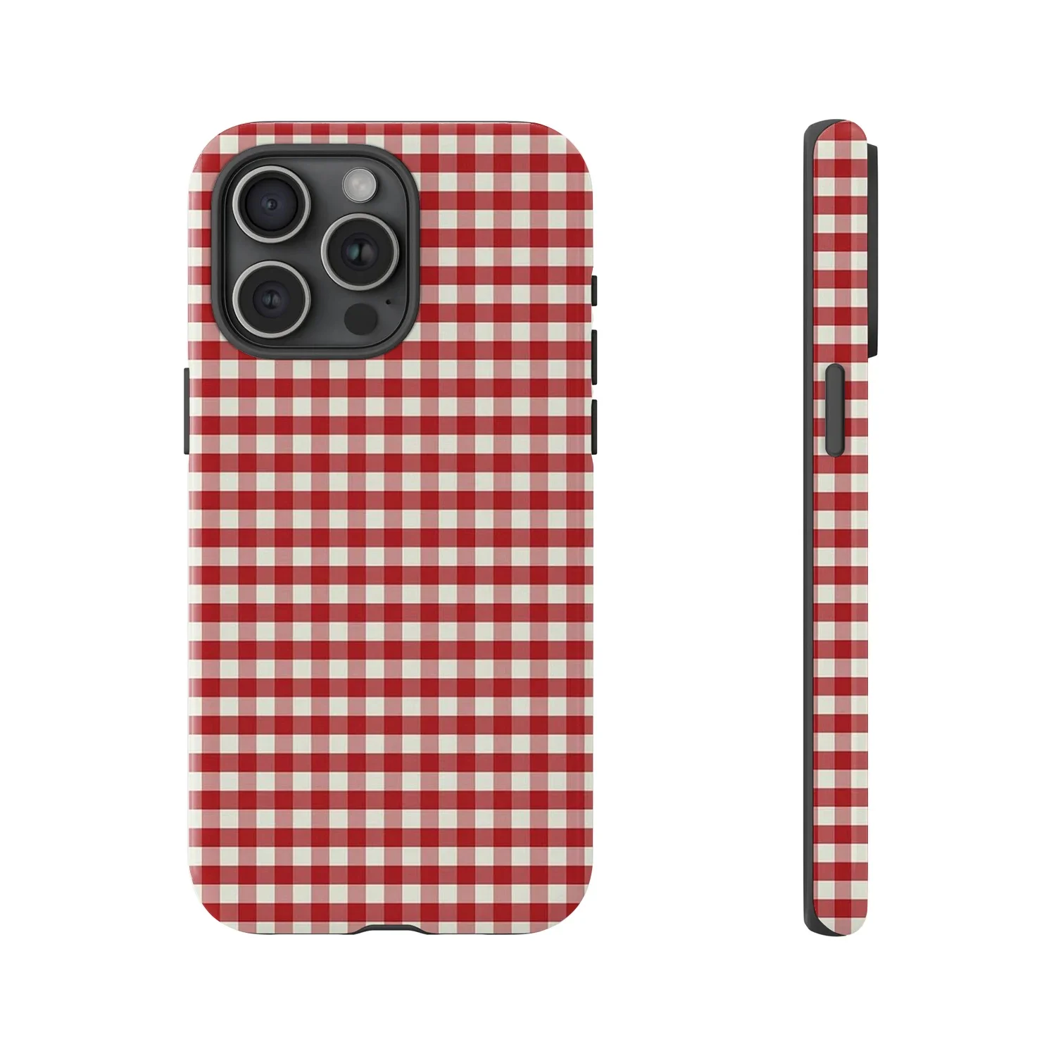 Phone Cases Burga - Retro vermelho gingham fosco resistente caso