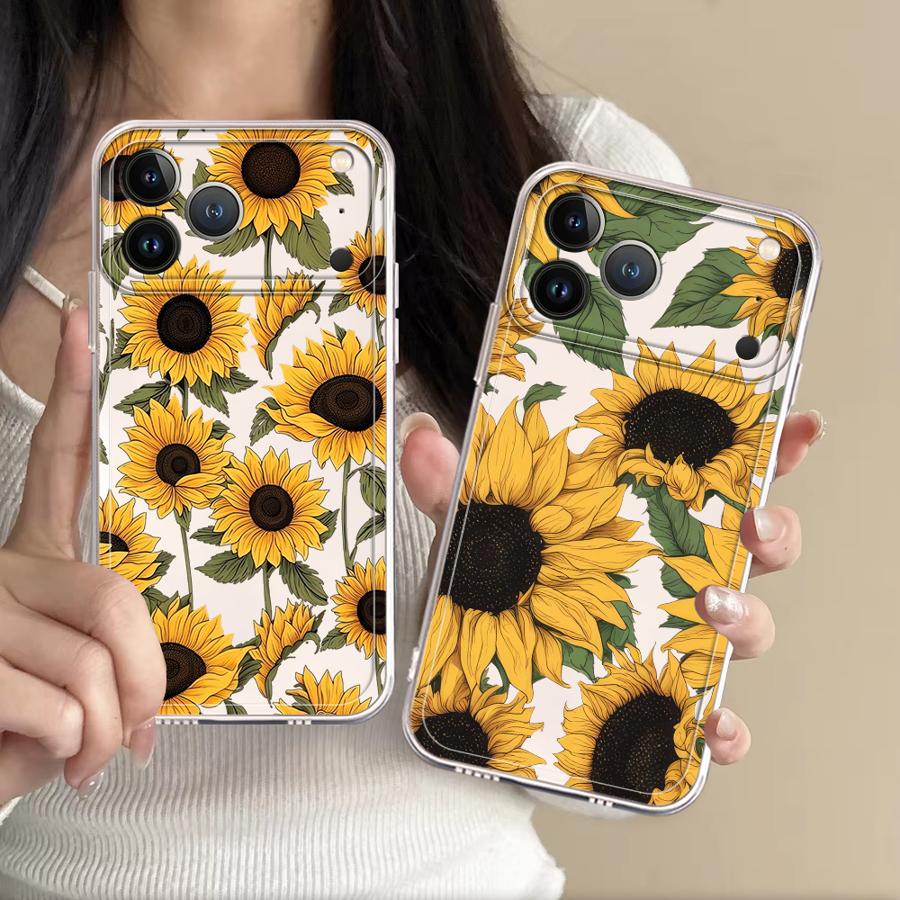 Phone Cases Mous - Capa Transparente com Estampa de Girassol