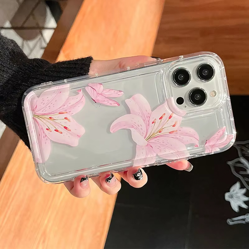 Phone Cases Pink - Capa Transparente de TPU Macio Antichoque