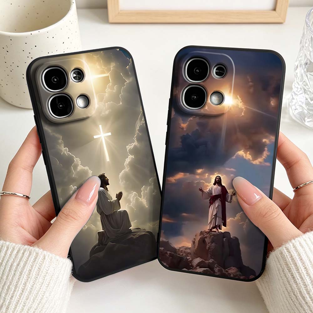 Phone Cases Jesus - Capa de Telefone Preta com Padrão