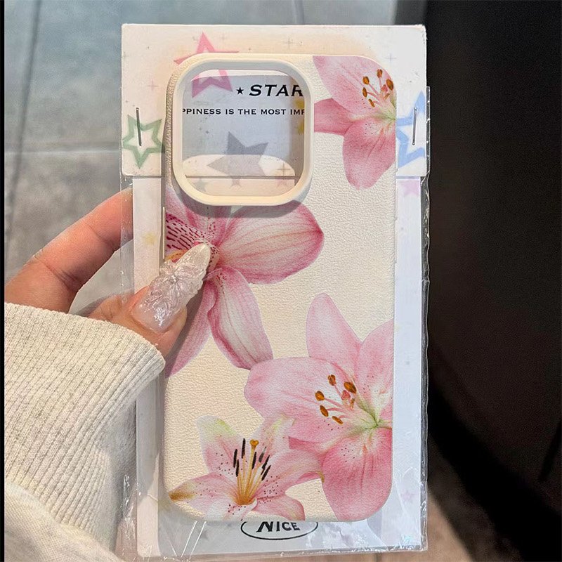 Phone Cases Pink - Rosa lírio lichia textura caso de