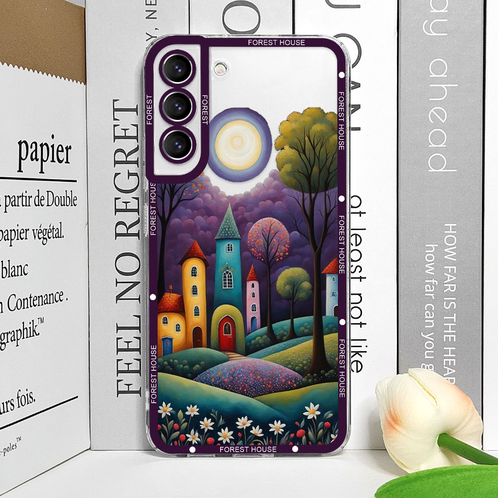 Pintado à mão floresta casa cl - Phone Cases Burga avaliação e preço