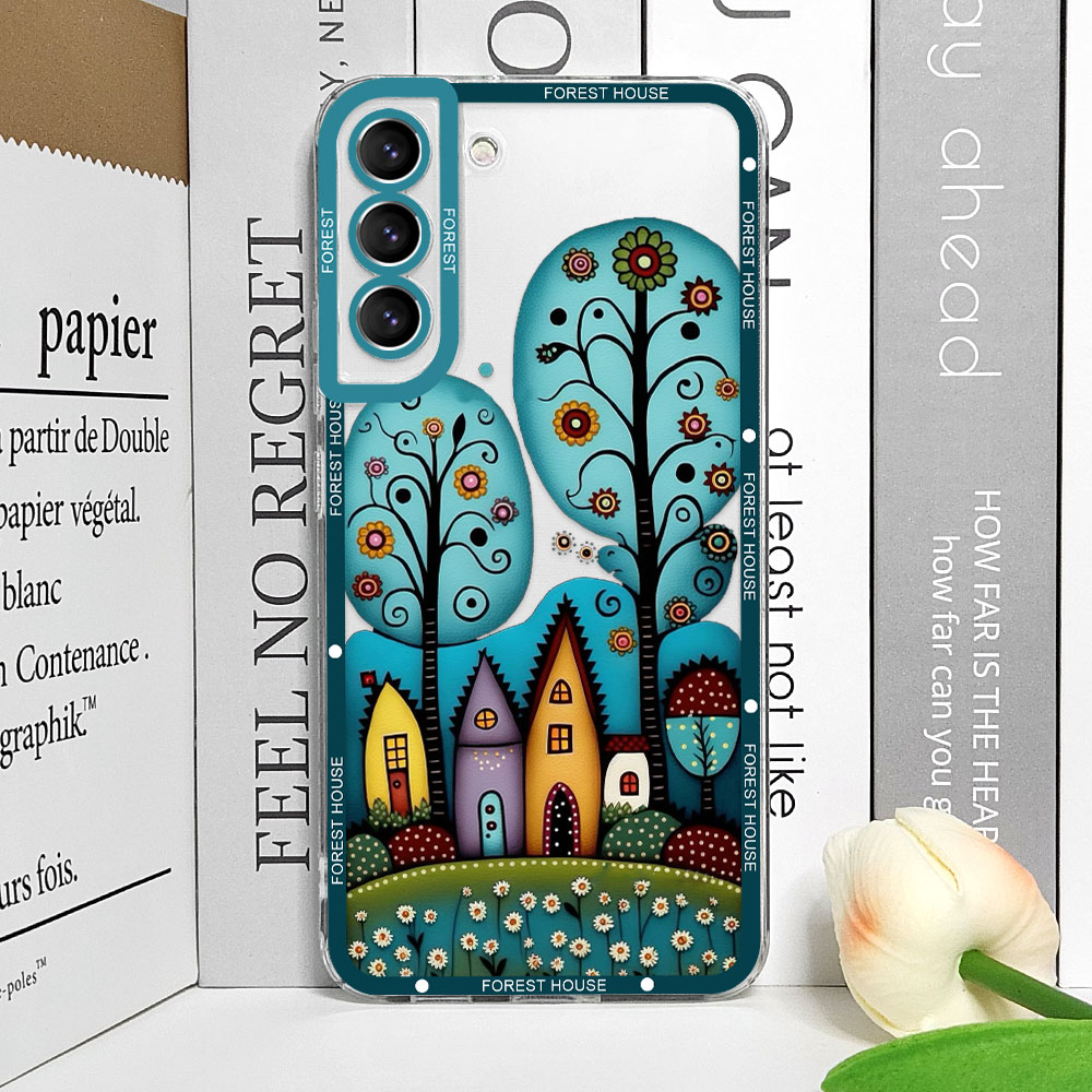 Pintado à mão floresta casa cl - Phone Cases Burga avaliação e preço