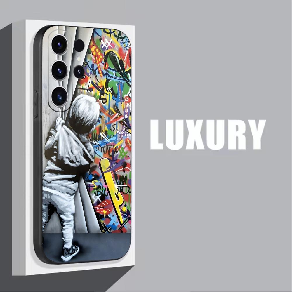 Banksy graffiti arte caso de t - Phone Cases Galaxy S25 avaliação e preço