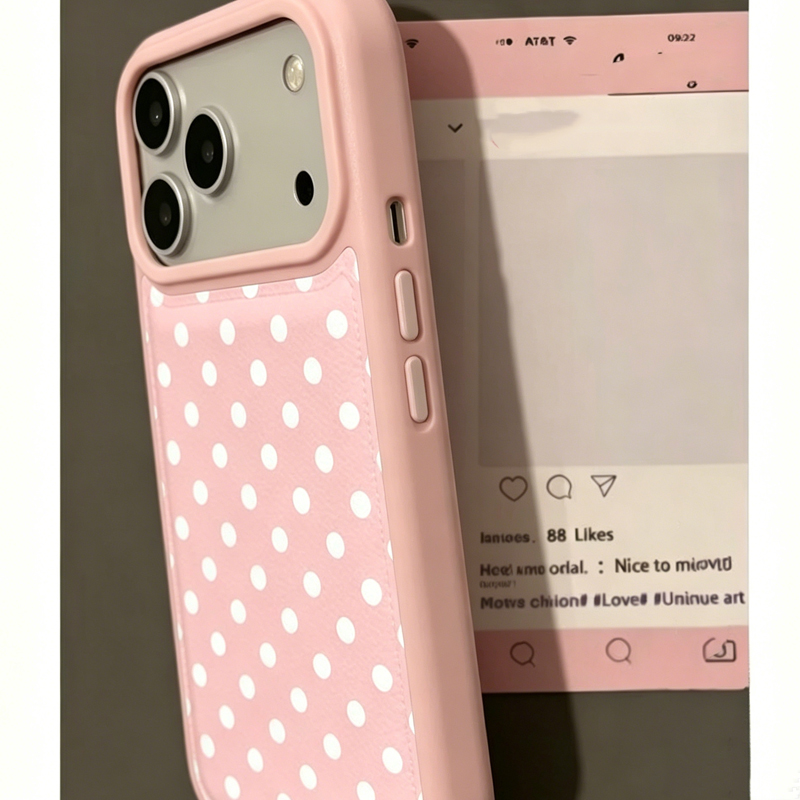 Capa de Couro Rosa com Bolinha - Phone Cases Pink avaliação e preço