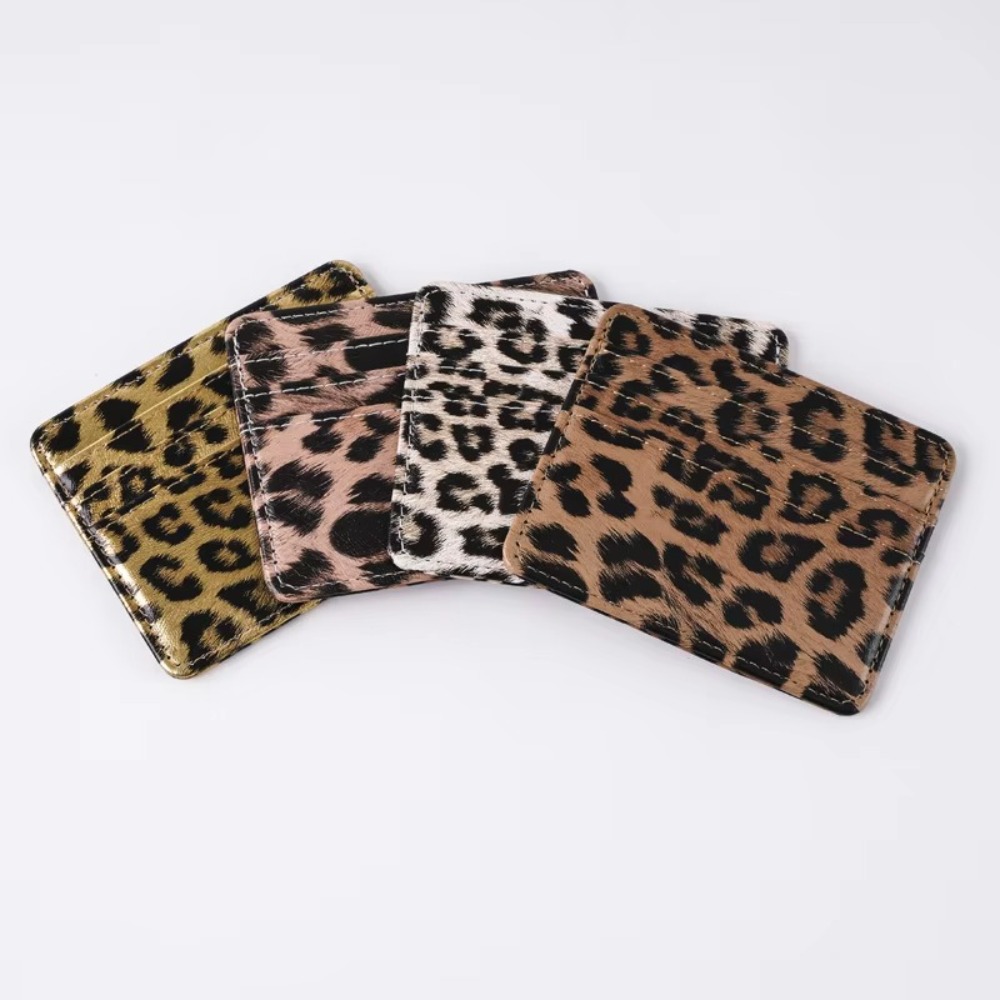 Clássico couro pu leopardo imp - Card Holder Slim Case avaliação e preço