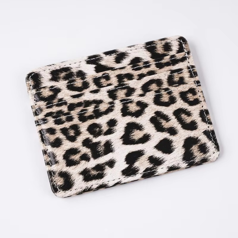 Clássico couro pu leopardo imp - Card Holder Slim Case avaliação e preço