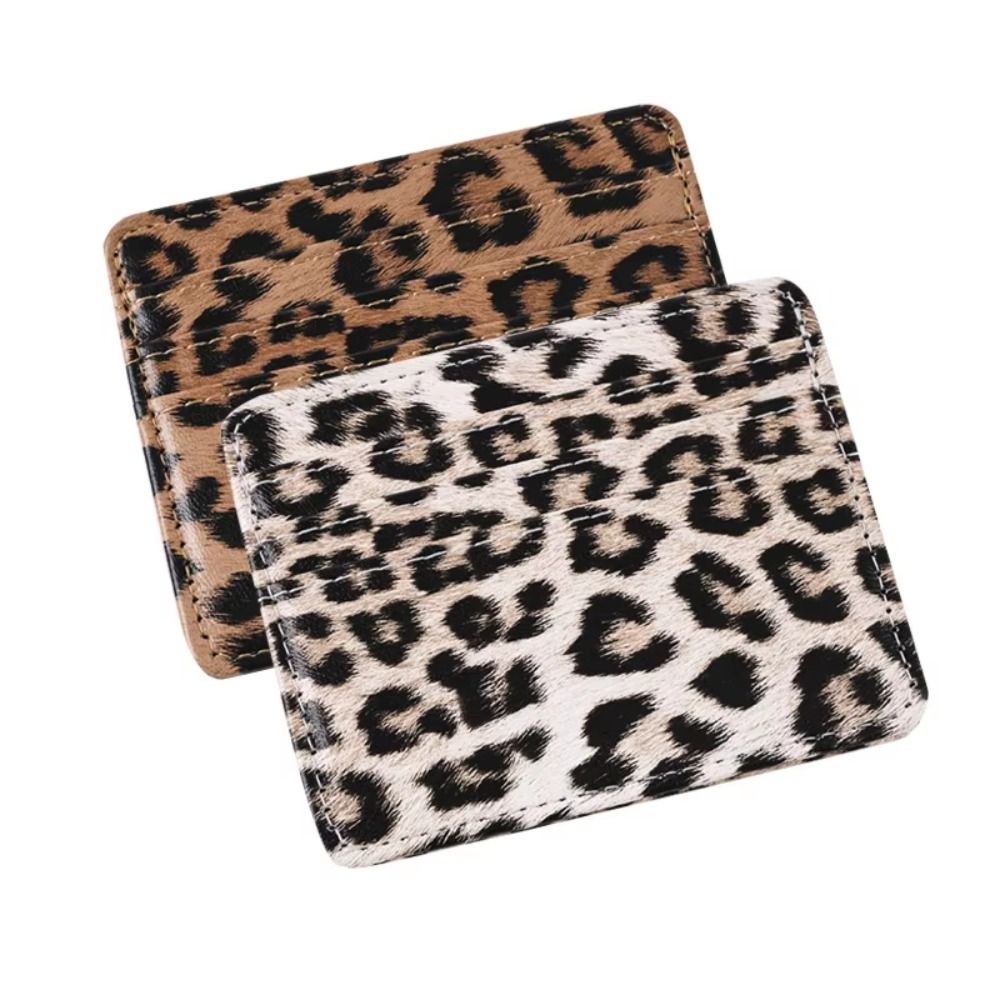 Clássico couro pu leopardo imp - Card Holder Slim Case avaliação e preço