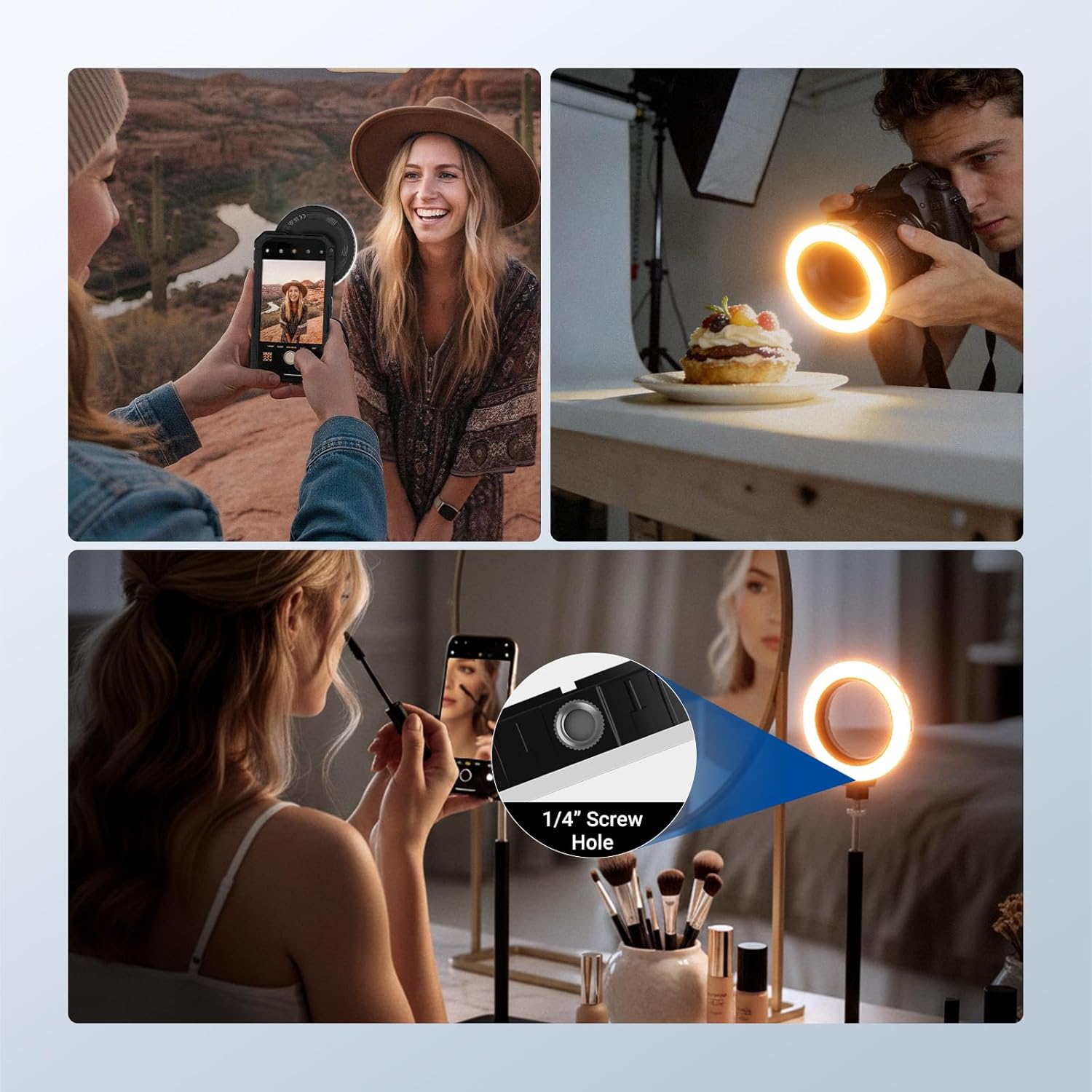 Anel de Luz LED Bicolor Recarr - Phone Cases Video avaliação e preço