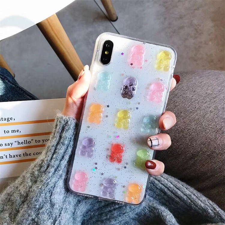Bonito 3d colorido urso gota c - Phone Cases Drop Proof avaliação e preço