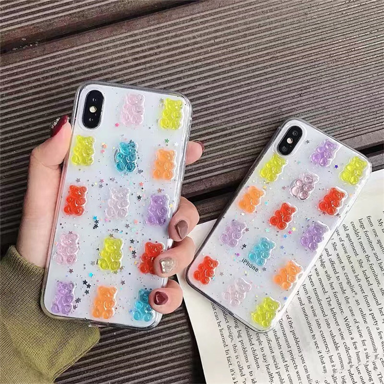 Bonito 3d colorido urso gota c - Phone Cases Drop Proof avaliação e preço