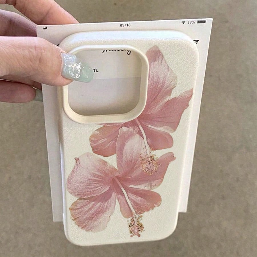 Rosa hibisco elegante alta est - Phone Cases Aesthetic avaliação e preço