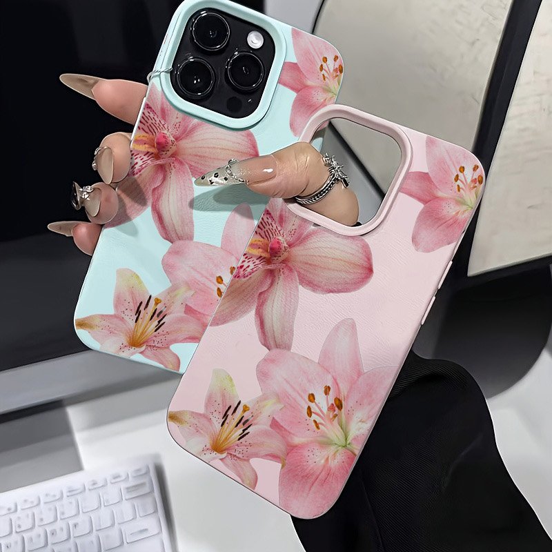 Rosa lírio lichia textura caso - Phone Cases Pink avaliação e preço