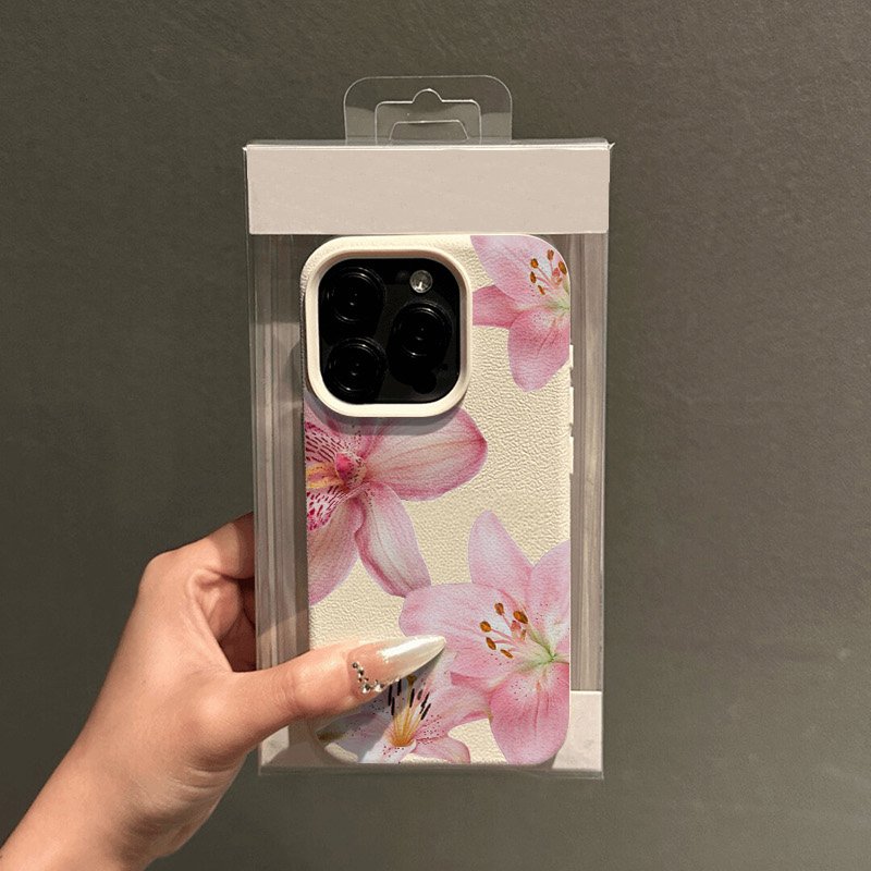 Rosa lírio lichia textura caso - Phone Cases Pink avaliação e preço