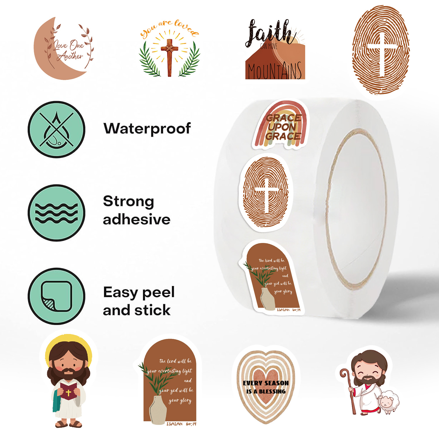 500 pçs cristão jesus rolo diy - Phone Cases Jesus avaliação e preço